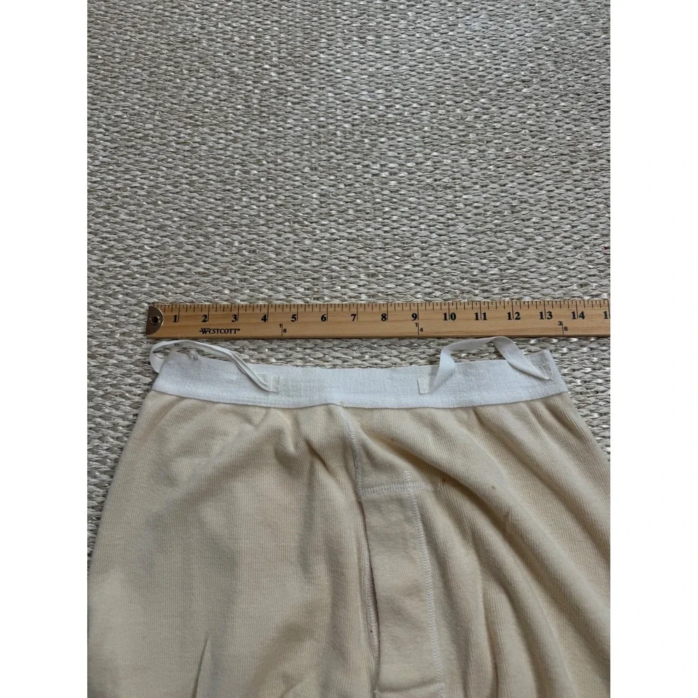 Vintage US military Long Johns Set Cream Wool Cotton Thermal Henley Pants M